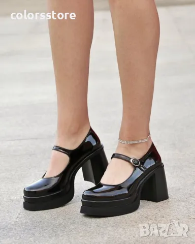 Обувки на ток - черен лак - SDF90, снимка 2 - Дамски обувки на ток - 50313260