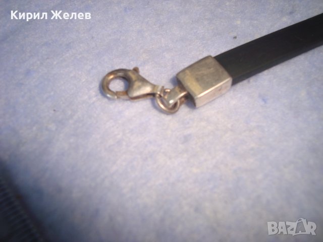 ФЕШЪН АРТ СРЕБЪРНА ГРИВНА СРЕБРО 925 със СИЛИКОНОВА КАИШКА 27236, снимка 9 - Гривни - 36867742