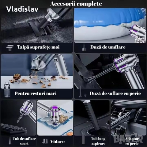 Преносима многофункционална прахосмукачка за кола ST-6691Plus, 16000Pa, снимка 5 - Аксесоари и консумативи - 52591023