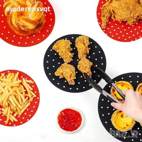Силиконова подложка за Air fryer кръг Ф19.5см, снимка 5 - Форми - 44066682