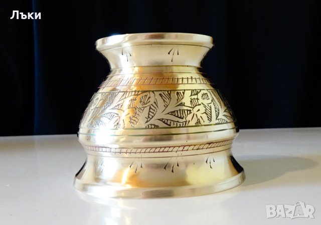 Бронзова чаша за вино,бокал,клетъчен емайл. , снимка 5 - Антикварни и старинни предмети - 32667067