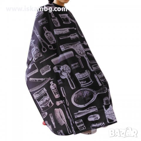 Престилка за подстригване, пелерина за подстригване - ЧЕРЕН ПРИНТ - КОД 3209, снимка 9 - Фризьорски принадлежности - 33570405