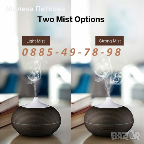 500ml LED Арома дифузер Овлажнител ароматизатор за въздух ДИСТАНЦИОННО, снимка 3 - Ароматизатори - 36787123