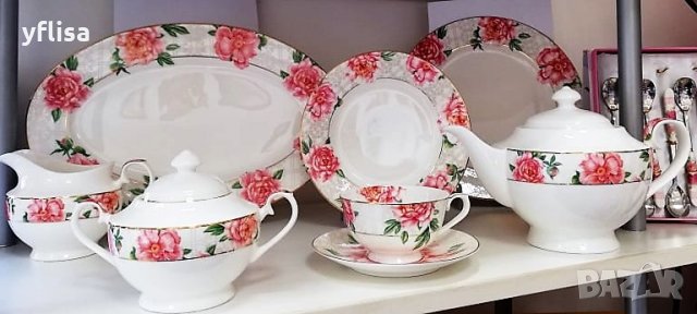 ВИНТИДЖ СЕРВИЗ ЗА СЪДОМИЯЛНА МАШИНА - КОСТЕН ПОРЦЕЛАН , снимка 7 - Сервизи - 21377723