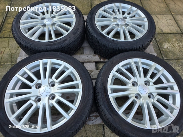 Лети джанти 16ки 4х114.3 Mitsubishi + летни гуми 205/45/16, снимка 2 - Гуми и джанти - 53297174