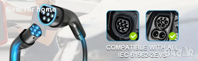 Кабел за зареждане LVWIT Type 2, 22KW, 32 A, снимка 10 - Аксесоари и консумативи - 48454730