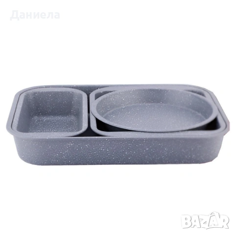 Комплект 4 тави за печене Cheffinger с мраморно незалепващо покритие , снимка 4 - Съдове за готвене - 53180955