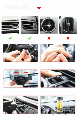 Универсална поставка за чаши за автомобил с 3 приставки за въздуховоди, снимка 2 - Аксесоари и консумативи - 50056321