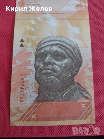 КРАСИВА БАНКНОТА 5 БОЛИВАРА ВЕНЕЦУЕЛА УНИКАЛНО КРАСИВА ПЕРФЕКТНО СЪСТОЯНИЕ ЗА КОЛЕКЦИОНЕРИ 28370, снимка 2 - Нумизматика и бонистика - 37132055