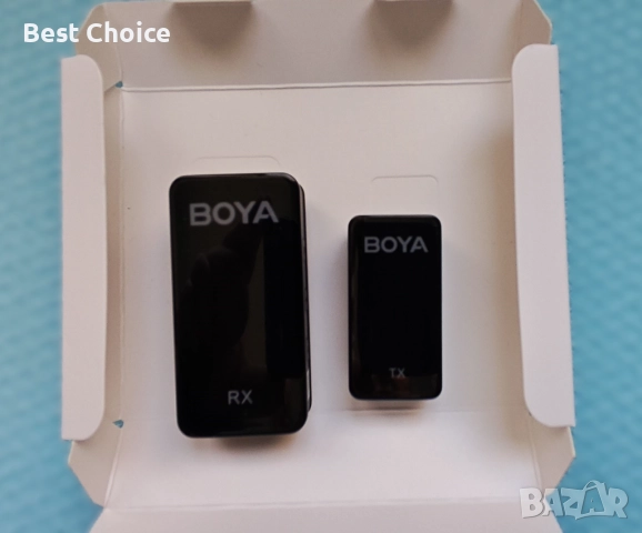 Професионален безжичен микрофон Boya Ultracompact 2.4  WMic5-M1 Dual-Channel, снимка 2 - Микрофони - 52818508