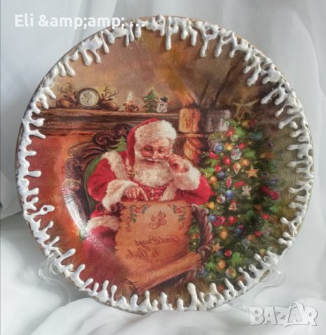 Коледна чиния с Дядо Коледа 