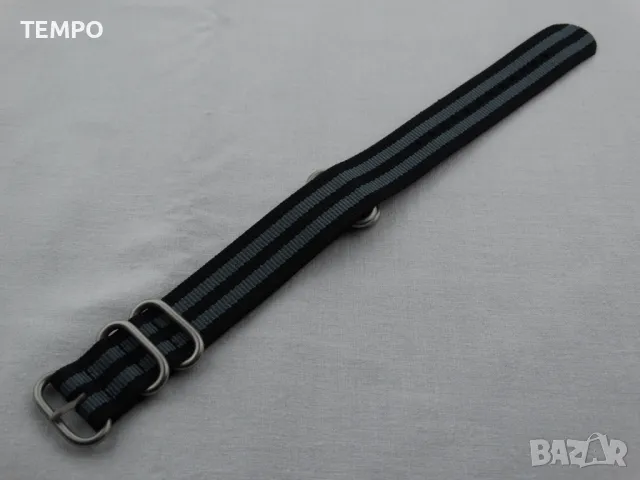 КАИШКА ZULU- ЧЕРЕН / СИВ -22мм + ПОДАРЪК, снимка 11 - Каишки за часовници - 48146992