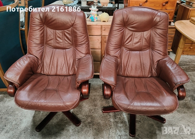 Два броя Relax кресла от естествена кожа , снимка 3 - Дивани и мека мебел - 52754710