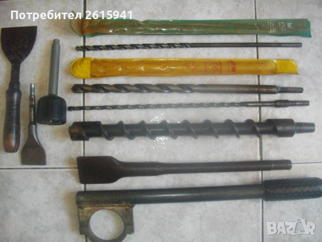 Големи: Свредло-Шило-Бургия ф10-ф35мм-Дръжка ф58мм-Бърз Патронник-Скрепер За Стържене-Немски-Масивни, снимка 1