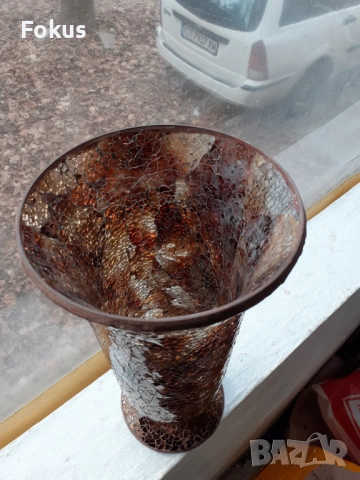 Две страхотни големи вази стъклена мозайка Уникати, снимка 3 - Антикварни и старинни предмети - 53444739