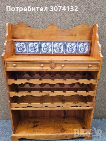 Шкаф за вино изработен изцяло от дърво, снимка 3 - Шкафове - 49668111