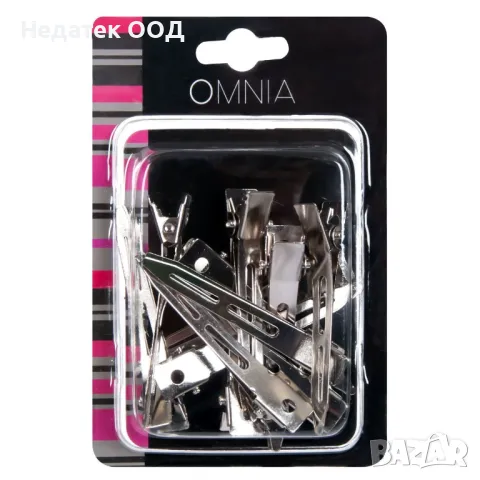 Комплект щипки за коса, Omnia, Метални, 6 см, 12 бр.