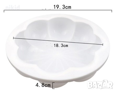 3D 8 заоблени парчета резени цвете кексова силиконова форма за кекс десерт сладкиш пай желиран, снимка 3 - Форми - 33230569