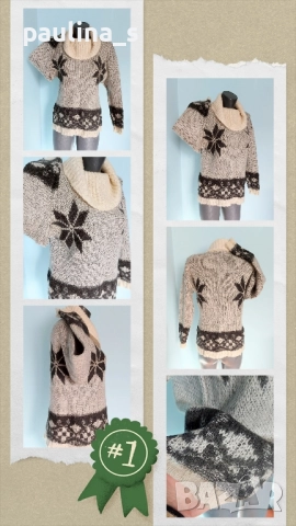 Два броя / Дамски пухкав пуловер с поло яка , снимка 2 - Блузи с дълъг ръкав и пуловери - 52503440