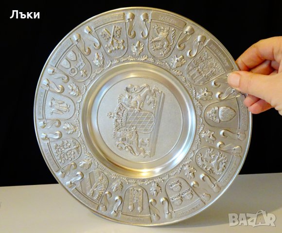 Калаена чиния,пано Бавария 590 гр.,корона,лъв. , снимка 6 - Антикварни и старинни предмети - 26694461