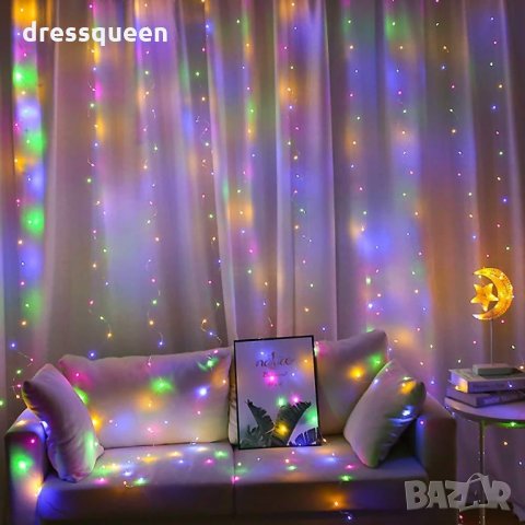 3279 Светеща LED завеса с 200 или 300 лампички за Коледа, снимка 10 - Лед осветление - 34913506