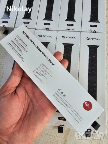 Pitaka Оригинални карбонови каишки за Apple Watch, снимка 3 - Смарт гривни - 53244759