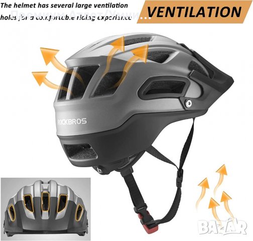 ROCKBROS Унисекс Интегриран универсален шлем за велосипед МТБ/сваляща се козирка + EPS, снимка 3 - Аксесоари за велосипеди - 37223521