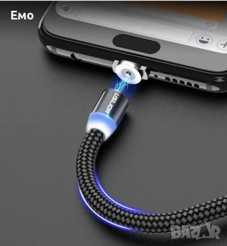 Универсален магнитен кабел Uslion 3 в 1 за зареждане на телефони - micro USB, снимка 16 - Оригинални зарядни - 48734263