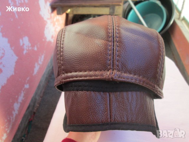 Мъжки каскет с наушници, изработен от луксозна естествена кожа, нов, без етикет., снимка 6 - Шапки - 43561771