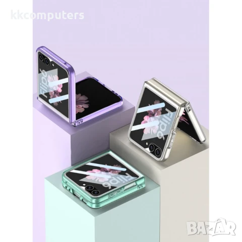 Samsung Galaxy Z Flip7 FE 5G / Z Flip6 5G PC Калъф с протектор от закалено стъкло , снимка 2 - Калъфи, кейсове - 51415533