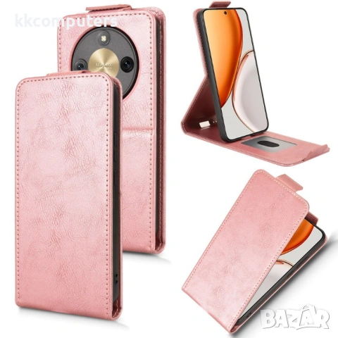 Калъф Портфейл за Honor Magic8 Lite - Вертикален Флип, Кожен PU, с Джоб за Карти и Стенд, Магнитно З, снимка 3 - Калъфи, кейсове - 53174914