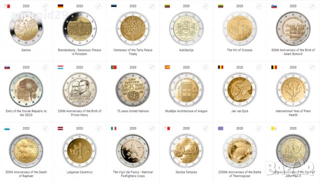 Сет 2 евро монети (възпоменателни) 2020/ 2 Euro Coin