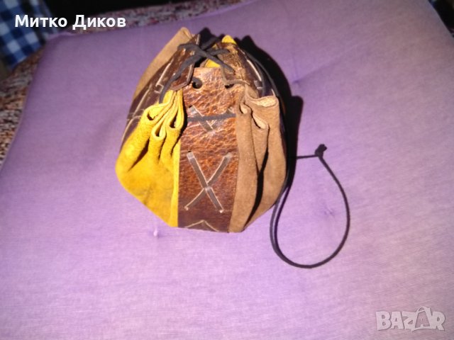 Торбичка за пендари други естествена кожа дебела Н-13см фи11см отлична