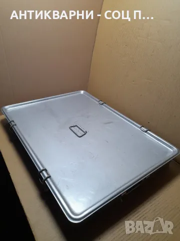 Соц Стара Хром Неръждаема Тава Съд Тегло 7.200кг., снимка 3 - Антикварни и старинни предмети - 48745327