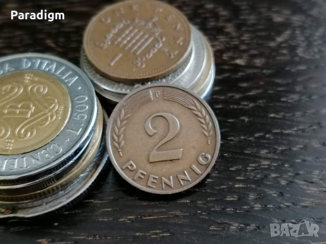 Монета - Германия - 2 пфенига | 1961г.; серия F, снимка 1 - Нумизматика и бонистика - 32780261