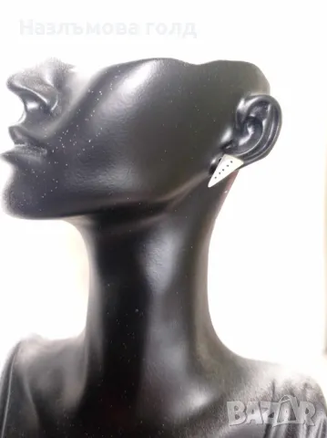 Сребърни обеци с винт, снимка 2 - Обеци - 49604307