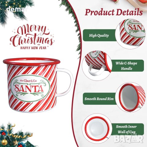 Коледни чаши, коледна чаша за кафе - Комплект от 2 броя, снимка 3 - Чаши - 43340580