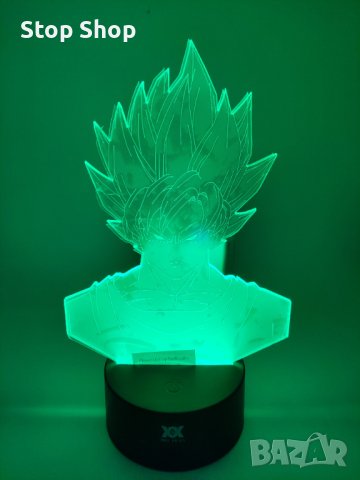 Dragon Ball Super Saiyan God Goku Екшън фигурки 3D настолна лампа 7 променящи цвета нощна лампа , снимка 1 - Настолни лампи - 40412039