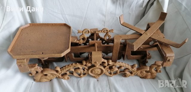 рядък стар кантар с дракони 5 кг охра, снимка 2 - Антикварни и старинни предмети - 36987407