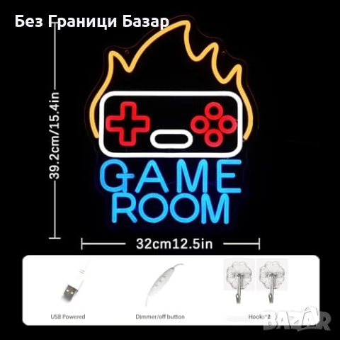 Нов знак Гейминг неонова лампа за стена LED табела Game Room Украса стая, снимка 2 - Декорация за дома - 52818436