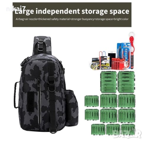 чанта за спинингов риболов Daiwa+риболовни принадлежности+джоб въдица, снимка 10 - Чанти - 42944302