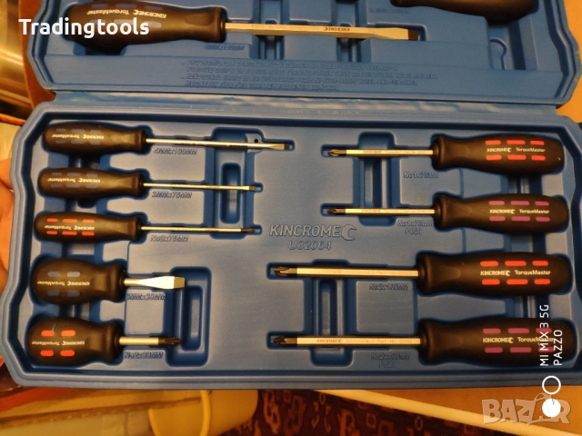 KINCROME 13 броя качествени прави кръстати отвертки кутия, снимка 4 - Отвертки - 52855762