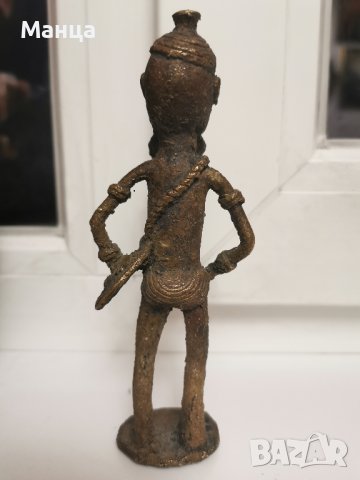 Африканска бронзова Догонска фигура, снимка 3 - Антикварни и старинни предмети - 43367661