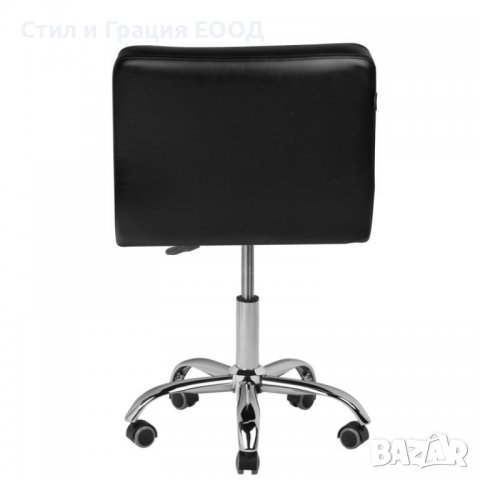 Козметичен стол - табуретка с облегалка A-5299 - бял б черен 48/61 см, снимка 8 - Друго оборудване - 38393043