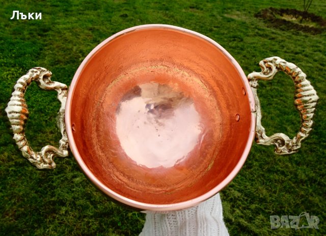 Меден съд с бронзови дръжки,лъвски глави. , снимка 7 - Антикварни и старинни предмети - 40253196