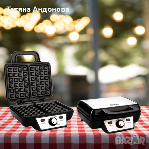 Уред за гофрети VOX WF 2081 M, 1000 вата, не залепващо покритие , снимка 4 - Гофретници - 53411351