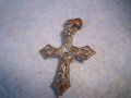 СТАРО МЕДНО ПОСРЕБРЕНО КРЕСТАЛНО АРТ КРЪСТЧЕ - МЕДАЛЬОН 21283, снимка 6