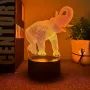 Холограмна 3D LED лампа Слон,RGB Седемцветен Интелигентен Контрол,USB, снимка 5