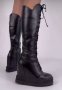 Ботуши на платформа - черна кожа - BPL200, снимка 2