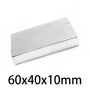 Неодимов магнит 60x40x10mm N52 2600Gs 160гр правоъгълен | moqtmagazin.com, снимка 1